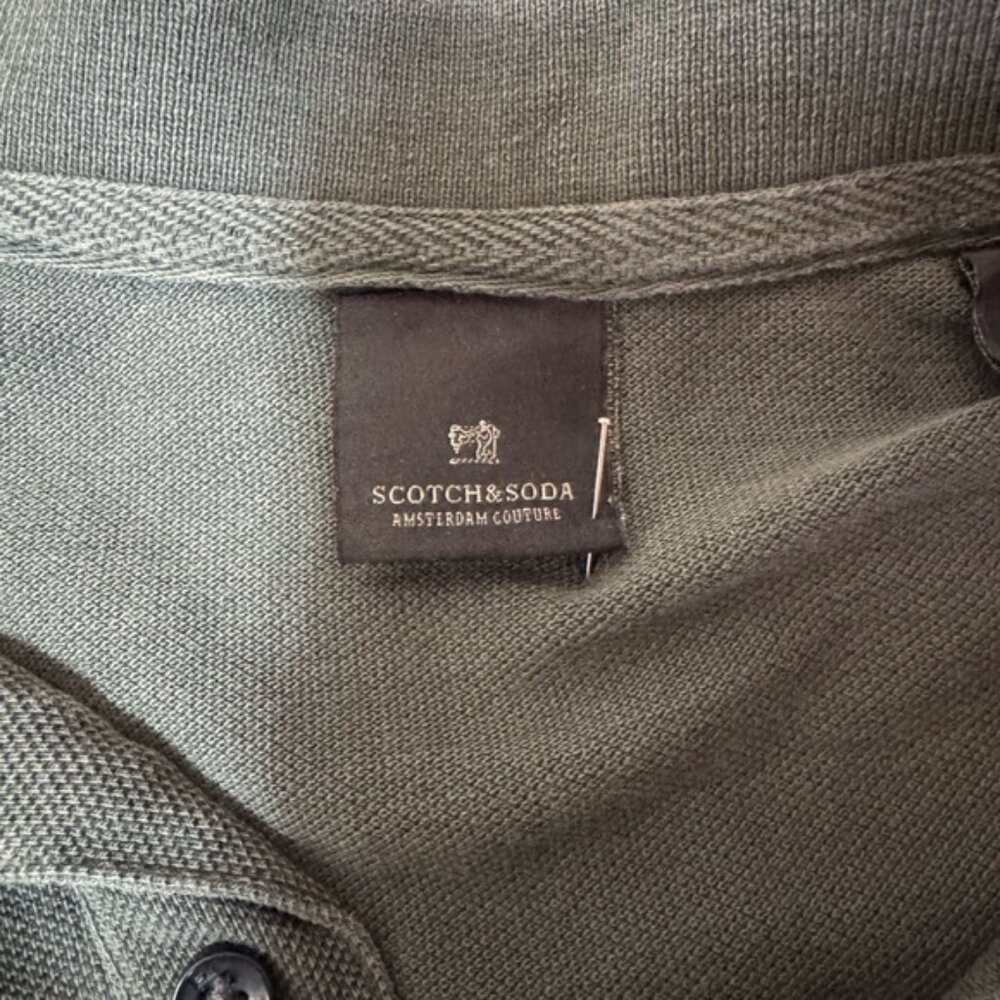 Scotch And Soda Mens Polo Green M - Picture 5 of 7